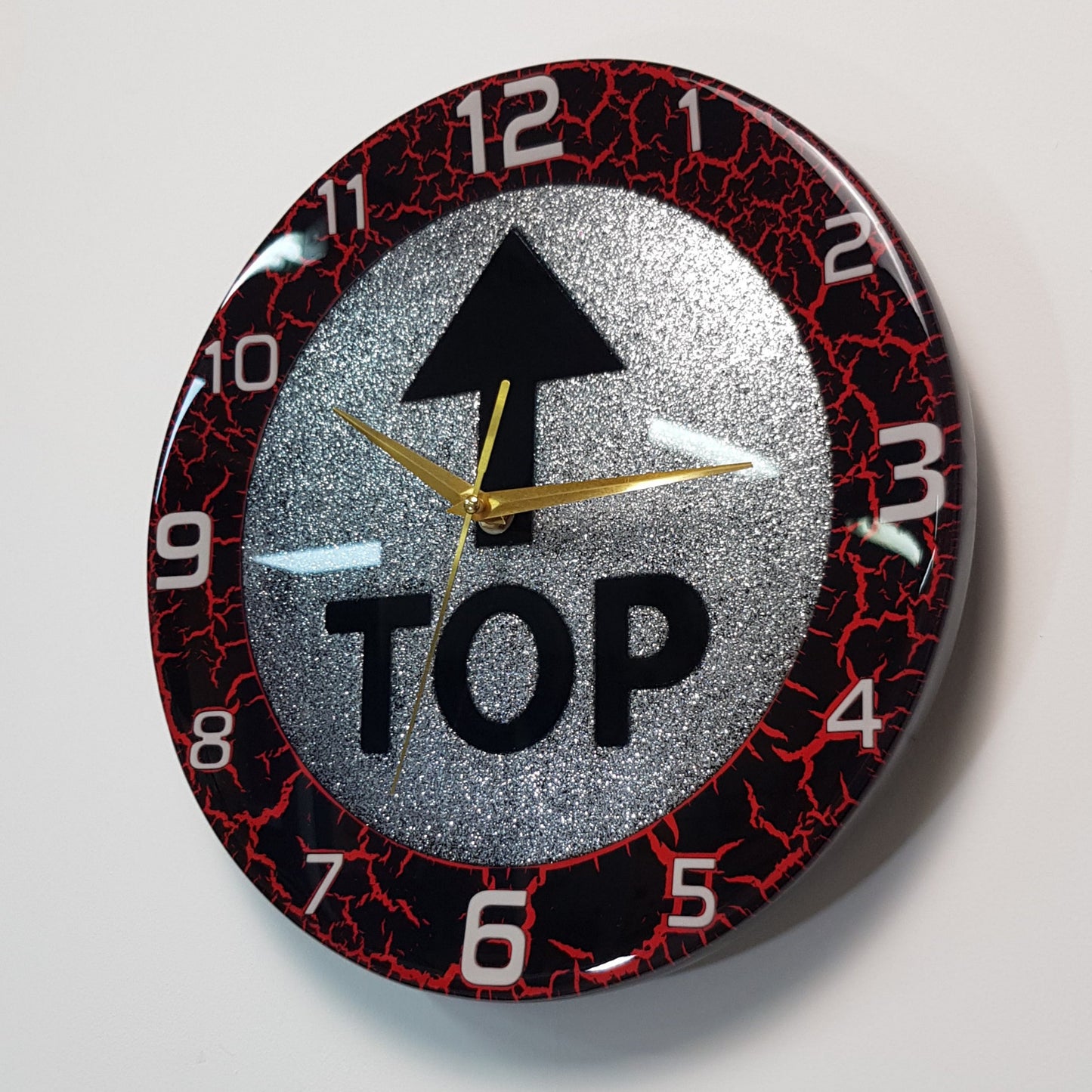 Collectible handmade resin wall clock – Top Time Silver Spark numbered edition with certificate