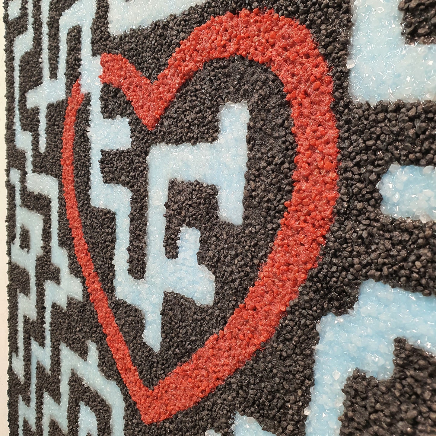 Trovami contemporary conceptual art – glowing labyrinth with heart centerpiece, limited edition 1/1 with certificate of authenticity