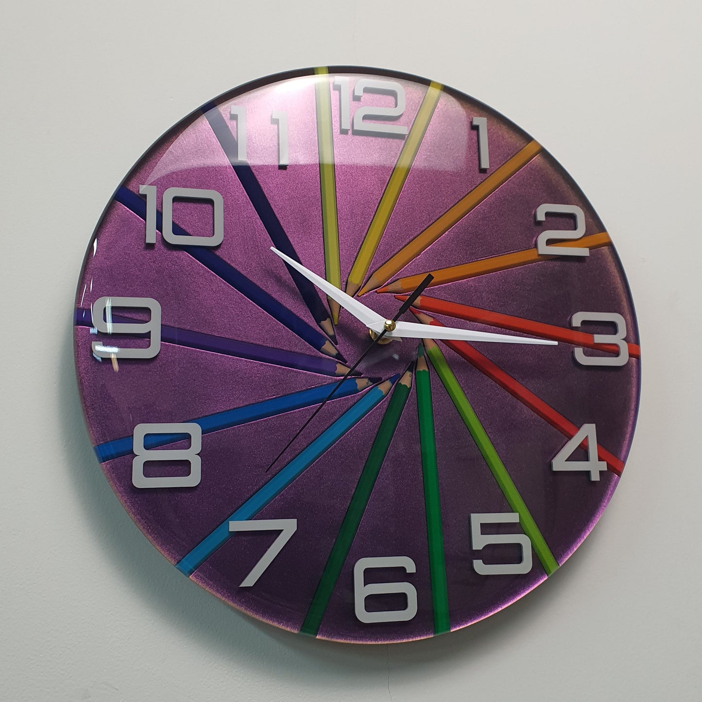 violet singularity studio colors resin clock side detail