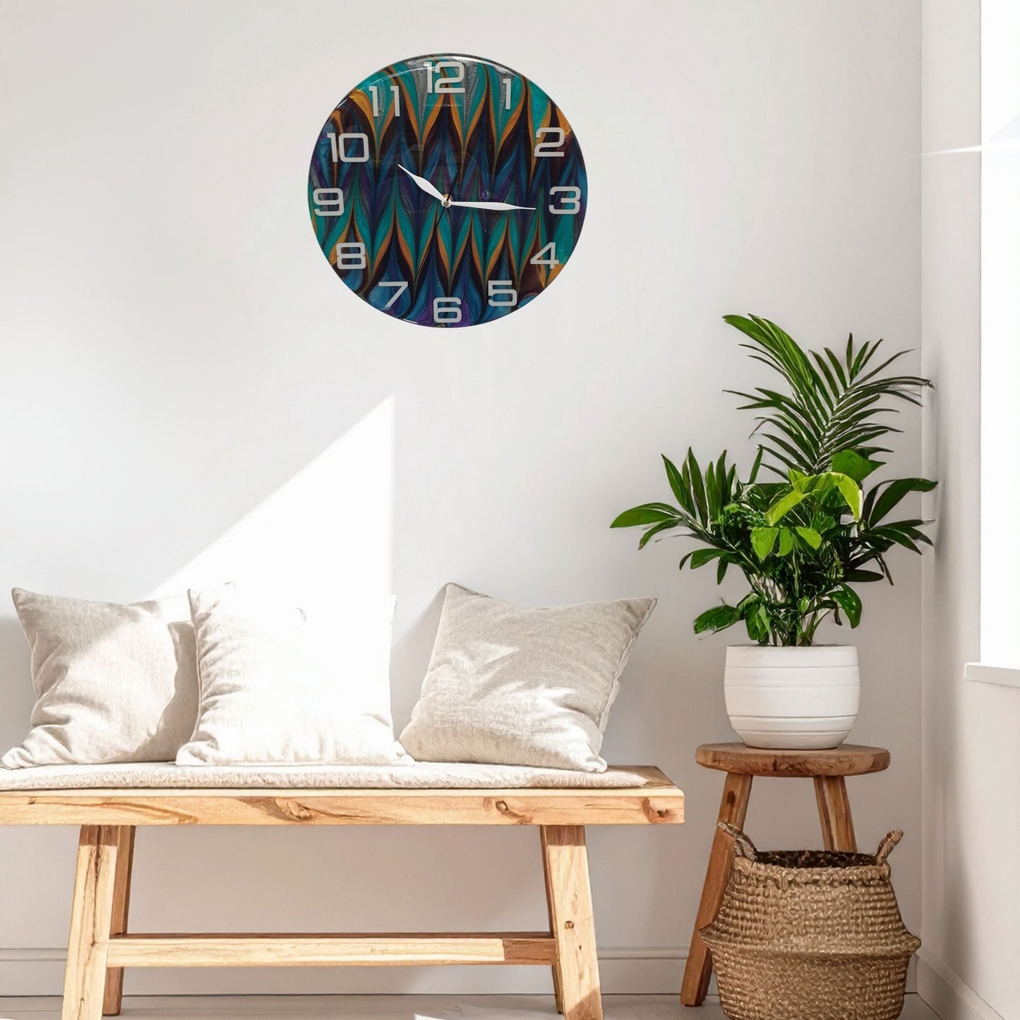 Wall display – Midnight Mirage clock in modern interior – Abstract Time collection