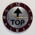 Top Time Silver Spark resin wall clock – handmade limited edition with shimmering silver center, front view