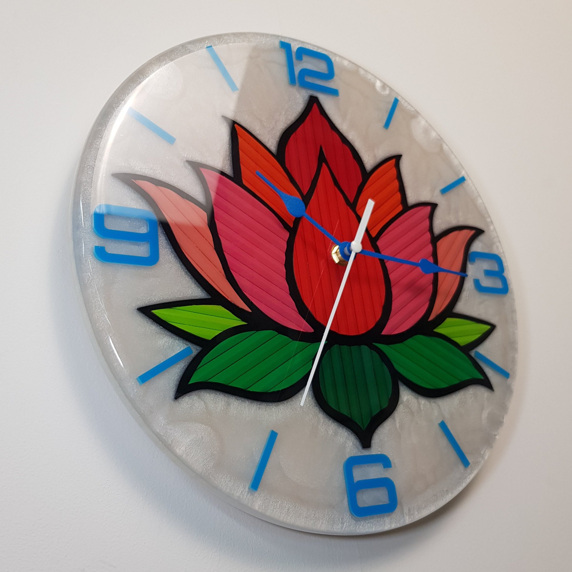 Angled view capturing the shine and curvature of the resin surface