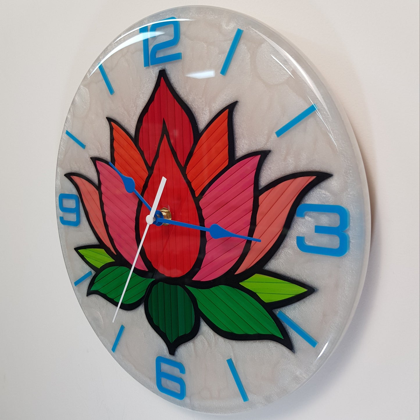 Left side view highlighting the glossy epoxy resin surface and depth of the design