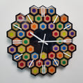 Geometry of Color wall clock made from ash wood front view