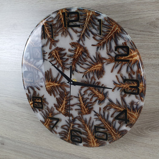 Unique Epoxy Resin and Pine Cone Clock – Handmade with Natural Element