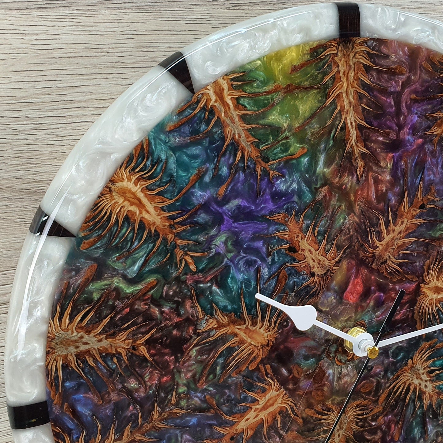 Unique Handmade Resin and Pine Cone Clock