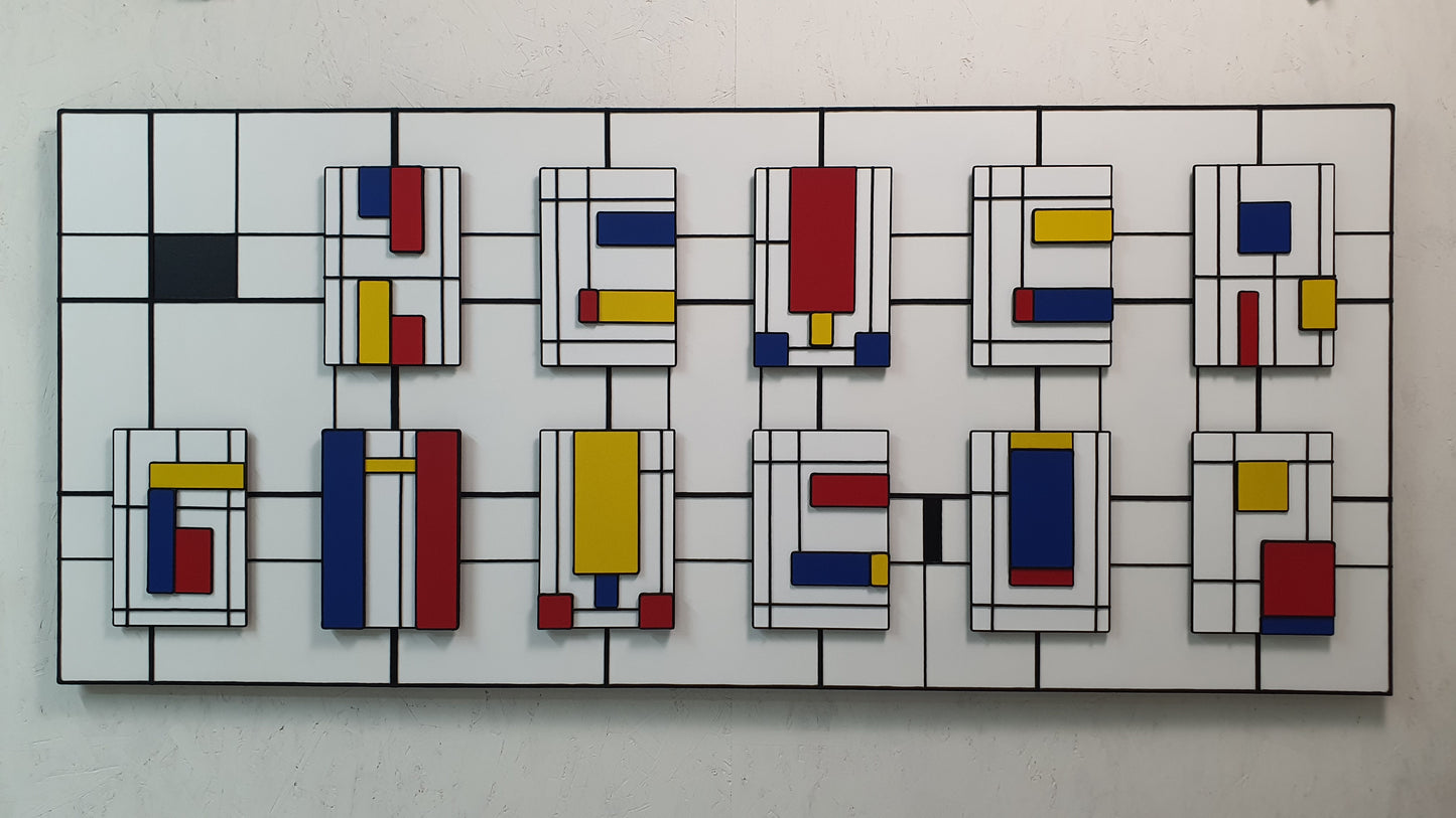 Collectible conceptual artwork Il Codice Invisibile – one-of-a-kind geometric installation inspired by De Stijl, limited edition 1/1