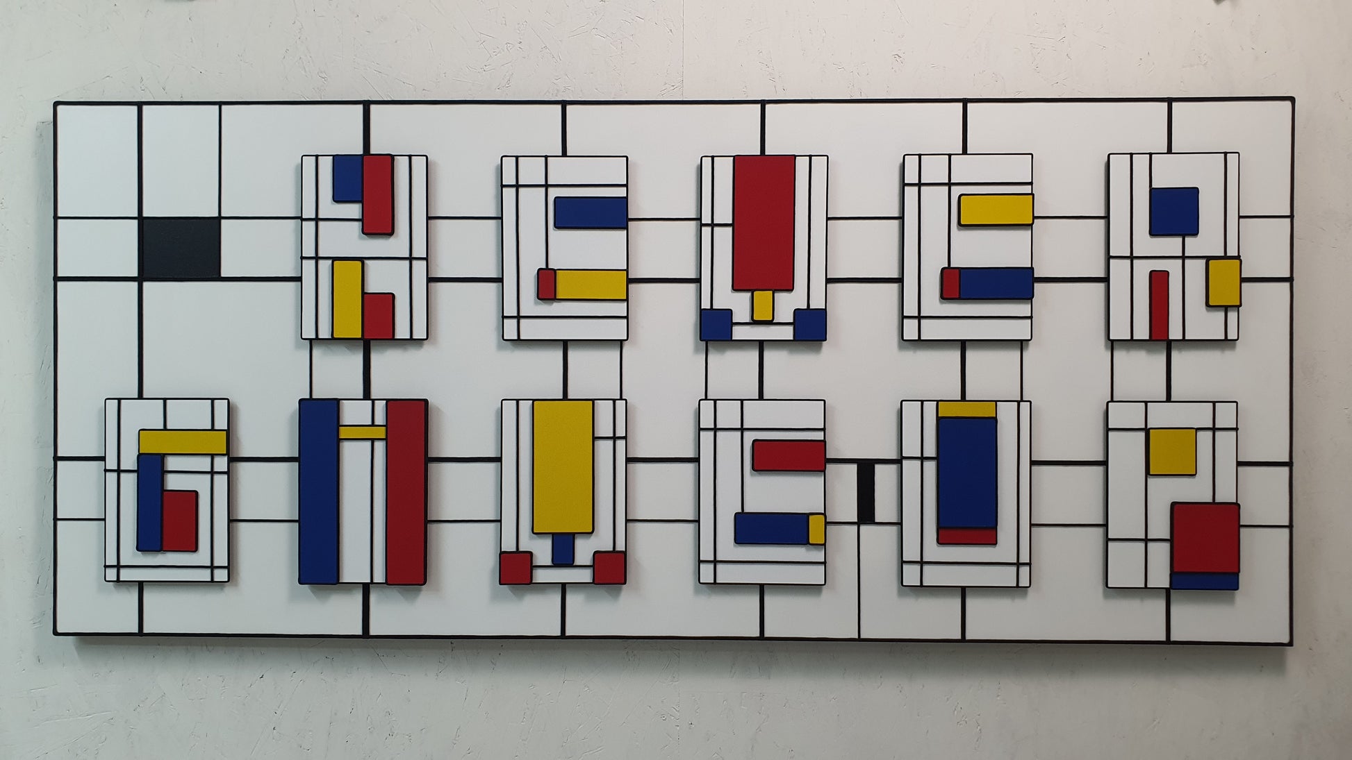 Collectible conceptual artwork Il Codice Invisibile – one-of-a-kind geometric installation inspired by De Stijl, limited edition 1/1