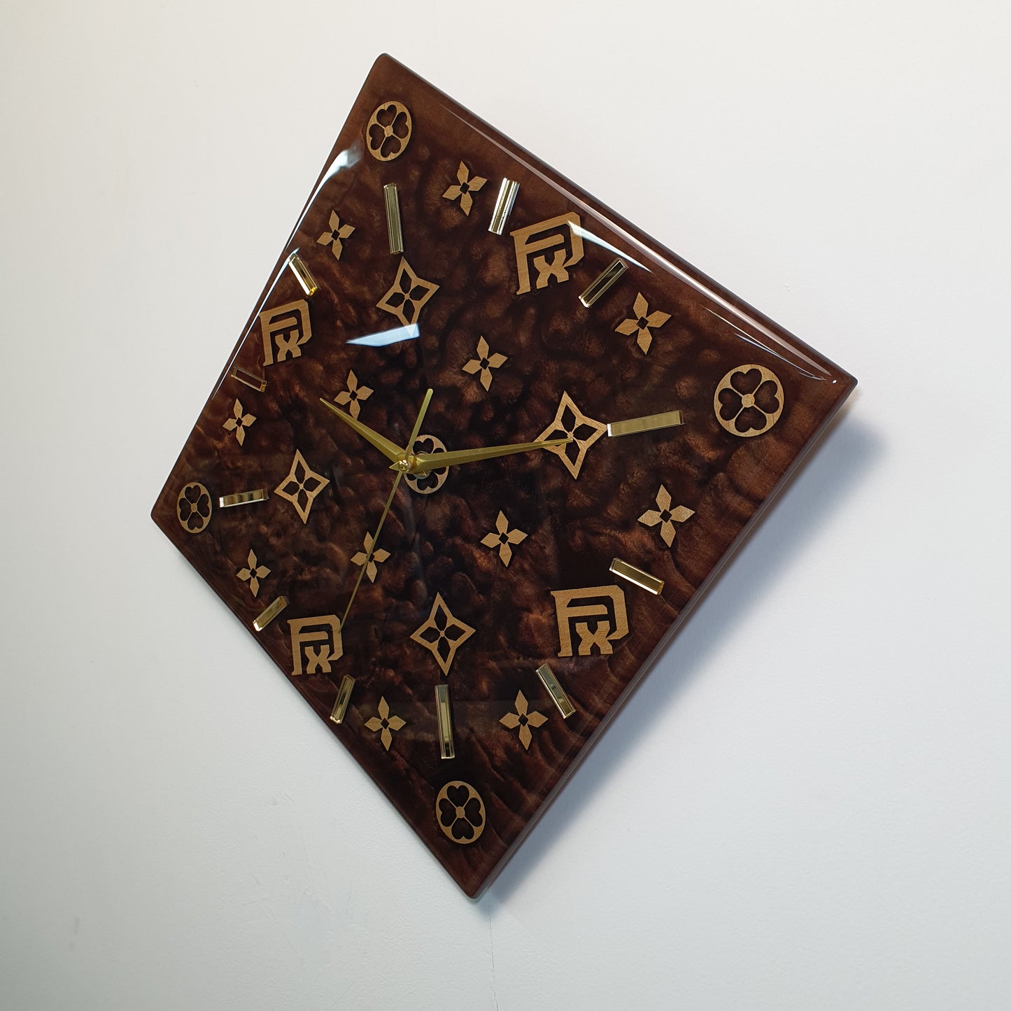 Angled bottom view of FxPattern No.1 showing its geometric balance, texture depth, and handmade craftsmanship.