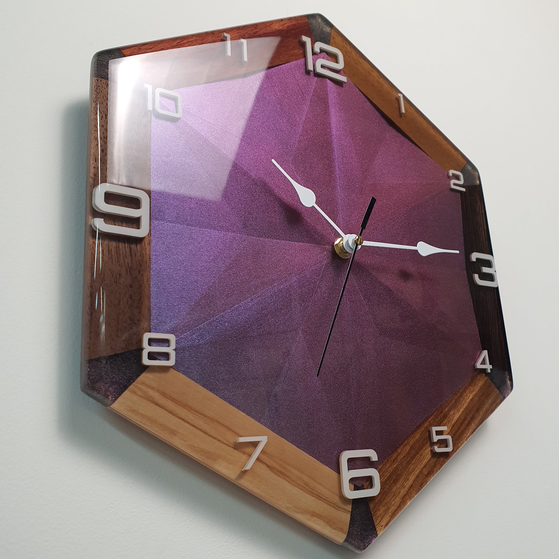 left side detail of mixed wood structure and glossy resin