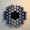 Profondità – Espansione geometric wall sculpture with blue gradient and ultra matte black background