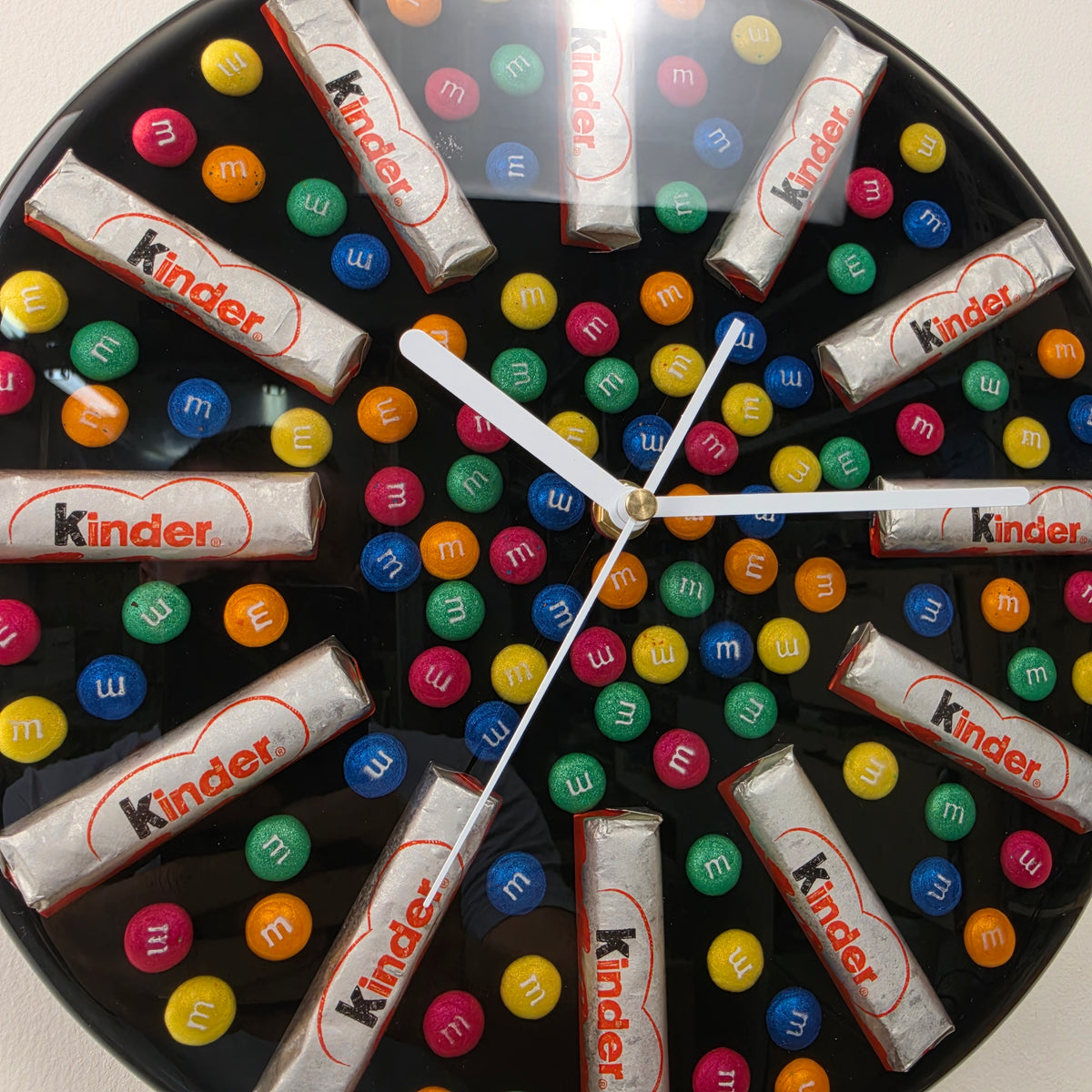 Colorful candy-inspired epoxy resin wall clock handmade by FxPart