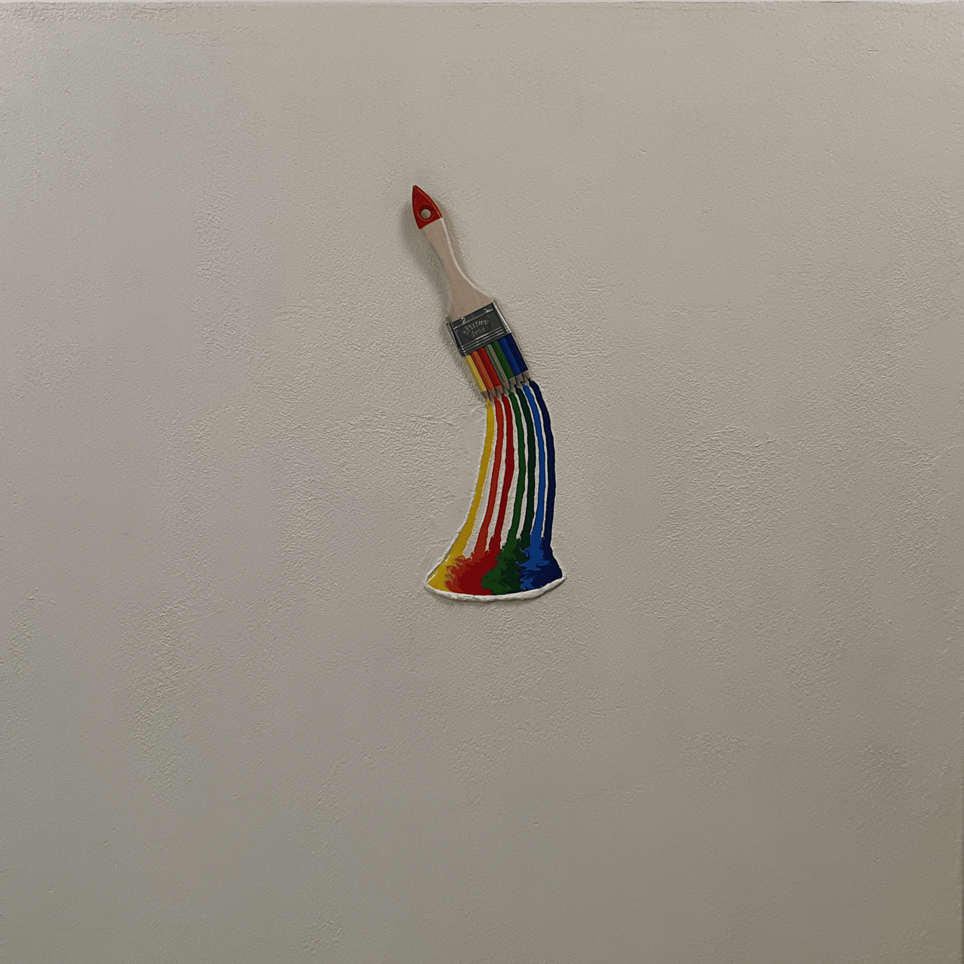 Unique contemporary artwork La Forza del Colore – handmade resin and colored pencil installation, angled photo