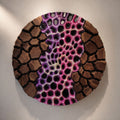 Frattura Cosmica black walnut and resin wall sculpture front view