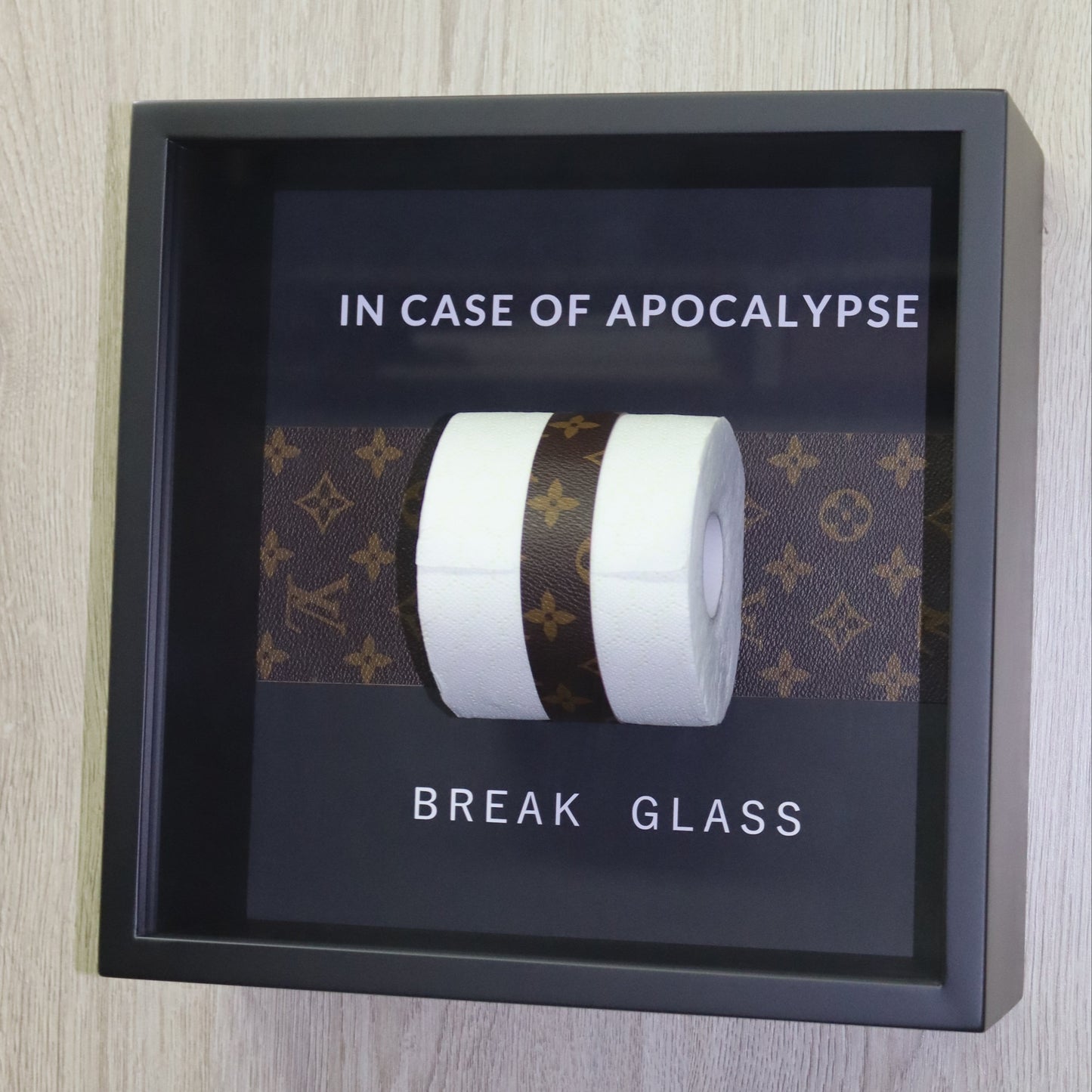 Priorità contemporary art installation – resin, MDF, and Louis Vuitton leather detail, presented in interior