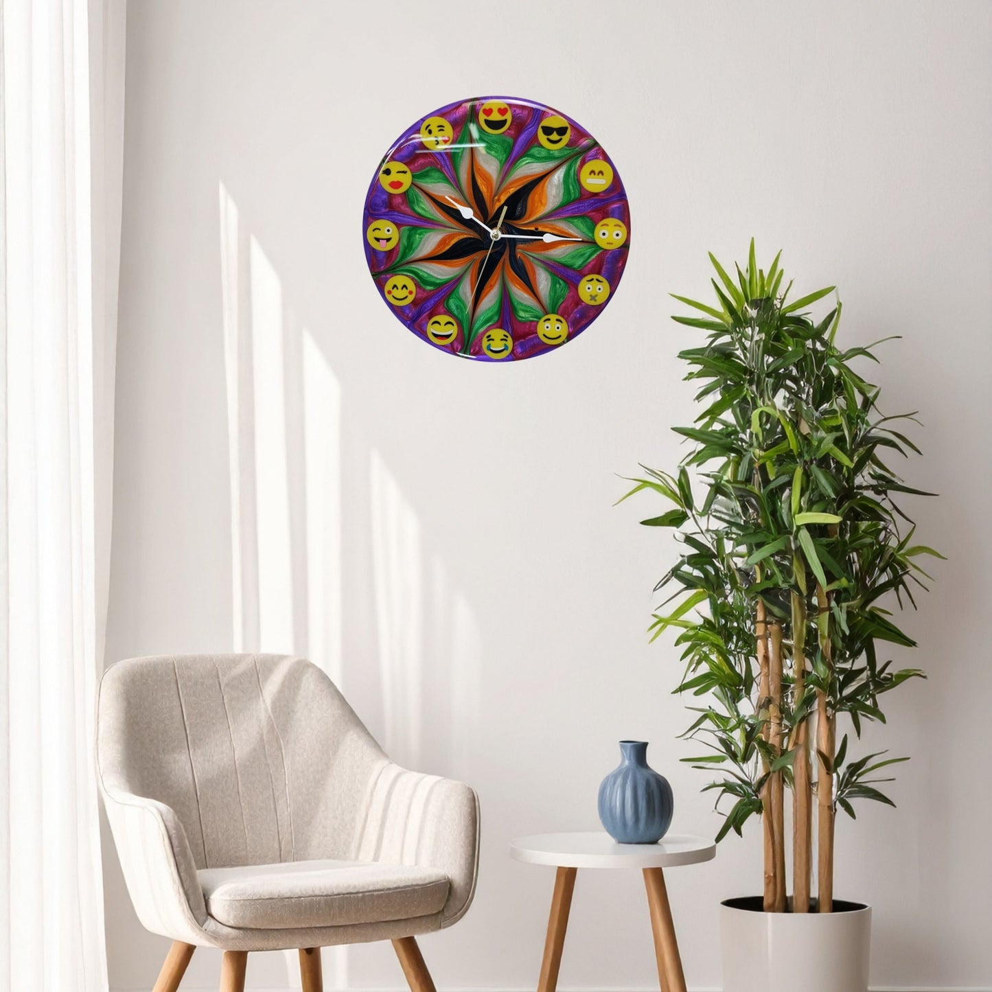 Collectible handmade resin wall clock – Emotion Flow #03 numbered edition with certificate
