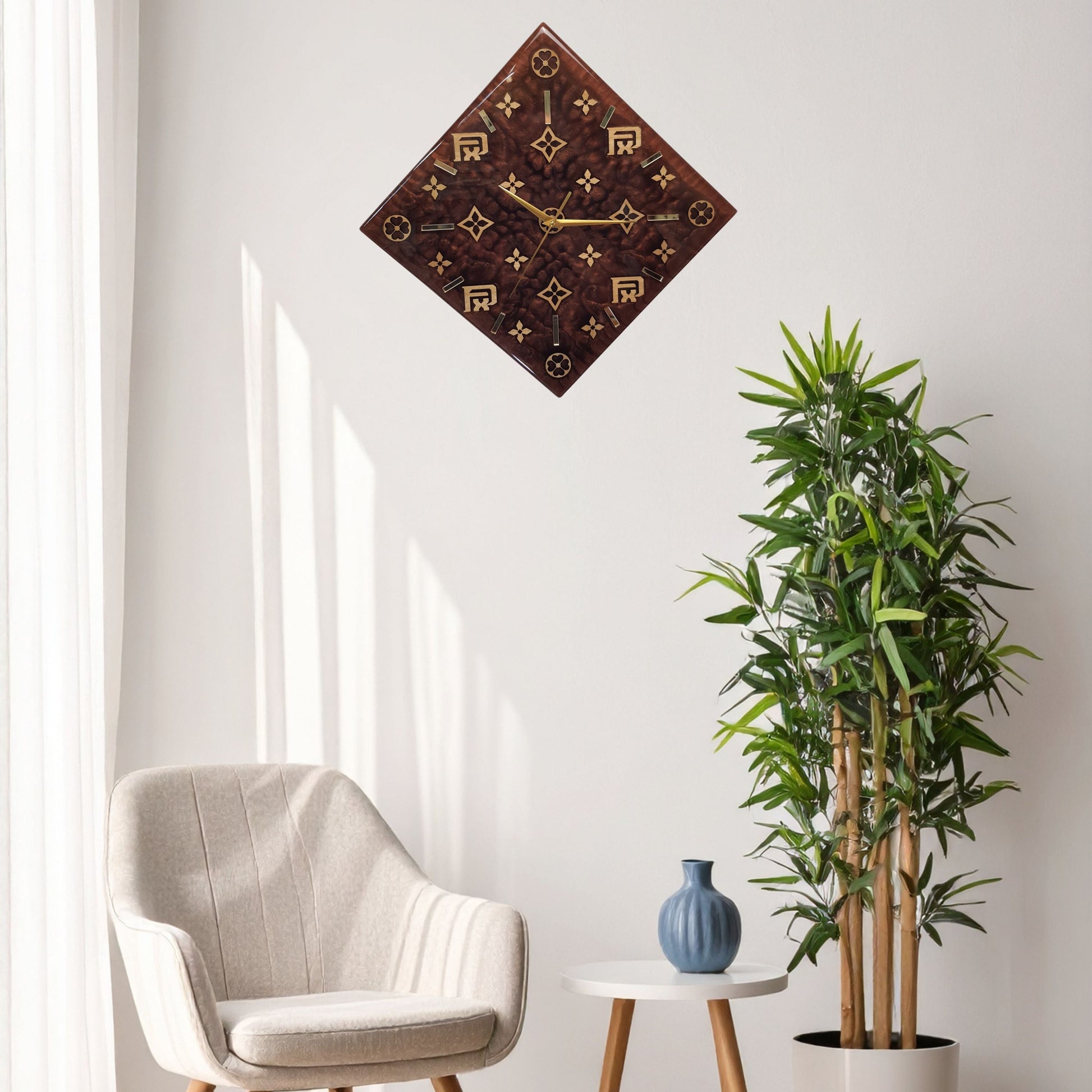 FxPattern No.1 displayed on a white wall, showing how its elegant design enhances a modern interior space.