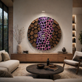 Unique large wall art black walnut and resin contemporary design